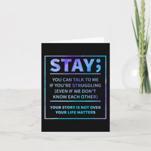 Suicide Awareness Prevention Semicolon Mental Heal Card