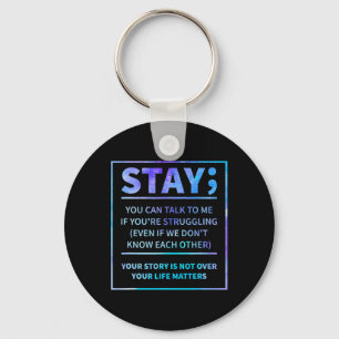 Suicide Awareness Prevention Semicolon Mental Heal Key Ring