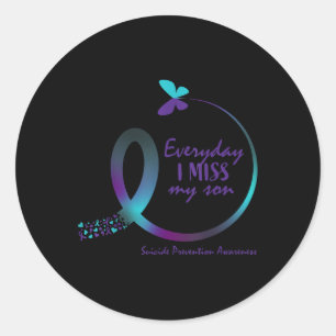 Suicide Awareness Prevention Son Loving Memory But Classic Round Sticker