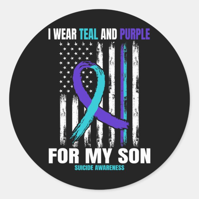 Suicide Awareness Prevention Son Women Men America Classic Round Sticker (Front)