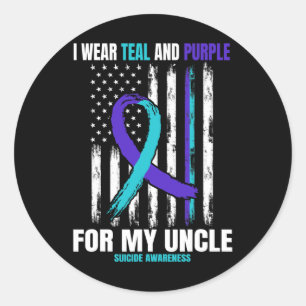 Suicide Awareness Prevention Women Men Uncle Ameri Classic Round Sticker