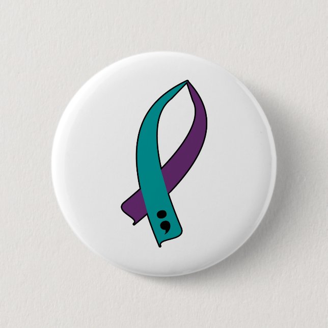 Suicide Awareness Ribbon 6 Cm Round Badge (Front)