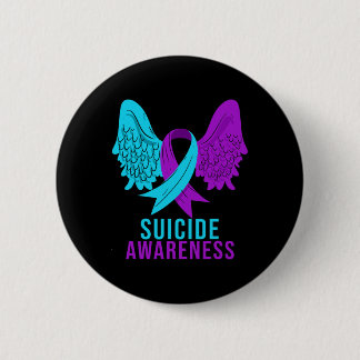 Suicide Awareness Ribbon Mental Health Depression  6 Cm Round Badge