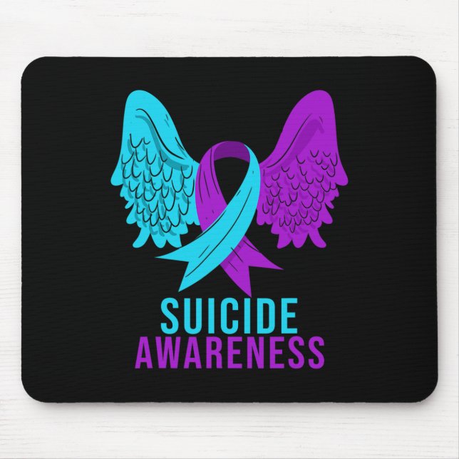 Suicide Awareness Ribbon Mental Health Depression  Mouse Mat (Front)