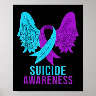 Suicide Awareness Ribbon Mental Health Depression Poster