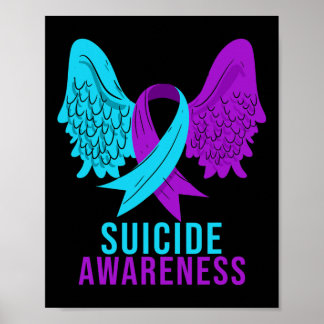 Suicide Awareness Ribbon Mental Health Depression  Poster