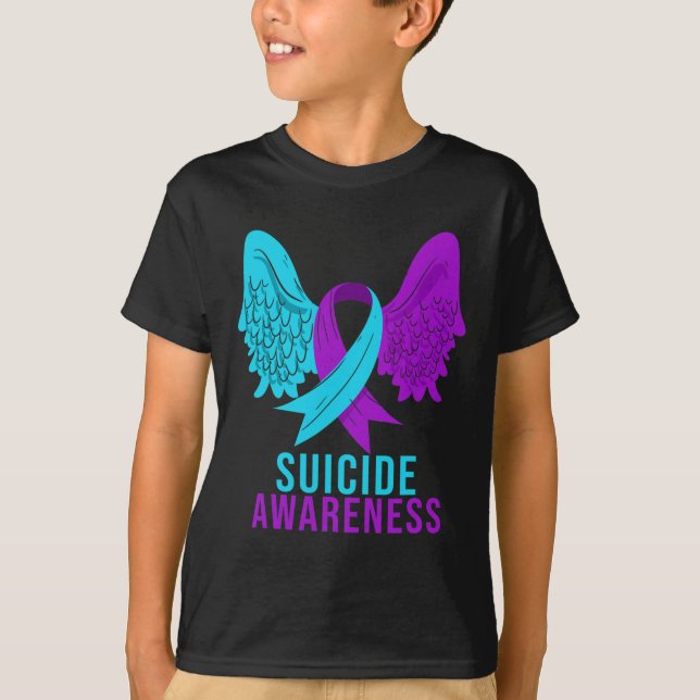 Suicide Awareness Ribbon Mental Health Depression  T-Shirt (Front)
