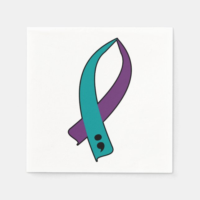 Suicide Awareness Ribbon Napkin (Front)