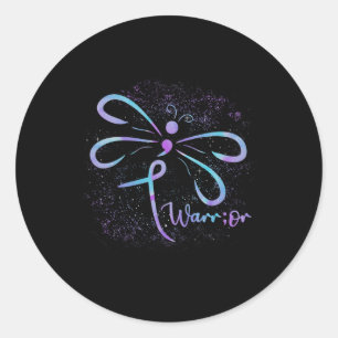 Suicide Awareness Semicolon Dragonfly Mental Healt Classic Round Sticker