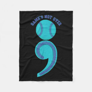 Suicide Awareness Semicolon Game's Not Over Baseba Fleece Blanket
