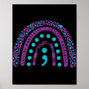 Suicide Awareness Semicolon - Suicide Prevention A Poster