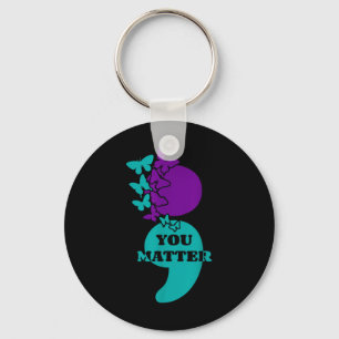 Suicide Awareness Semicolon You Key Ring