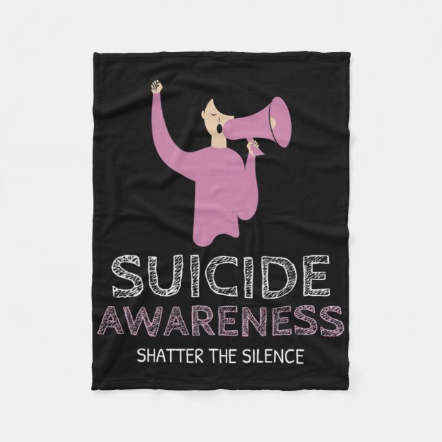 Suicide Awareness Shatter The Silence Walk  Fleece Blanket (Front)