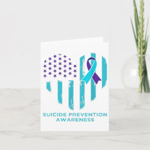Suicide Awareness Shirt American Flag Ribbon Menta Card