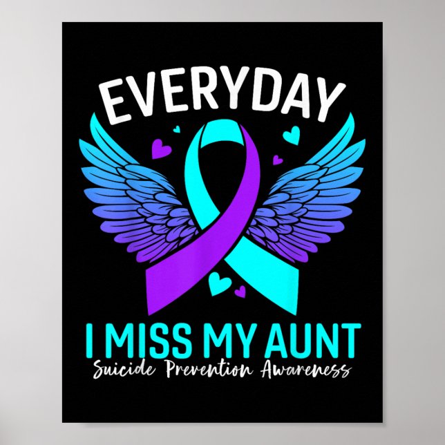 Suicide Awareness Shirt Aunt Suicide Prevention Poster (Front)