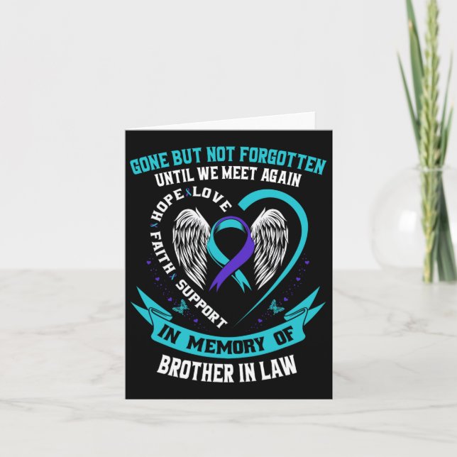 Suicide Awareness Shirt Brother In Law Mens Women  Card (Front)