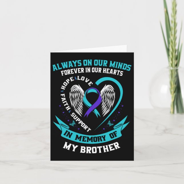 Suicide Awareness Shirt Brother Mens Women Prevent Card (Front)