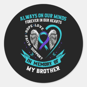 Suicide Awareness Shirt Brother Mens Women Prevent Classic Round Sticker