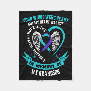 Suicide Awareness Shirt Grandson Prevention Fleece Blanket