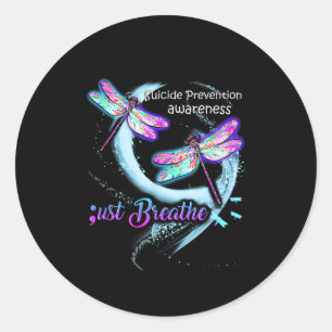 Suicide Awareness Shirt Just Breathe Suicide Preve Classic Round Sticker