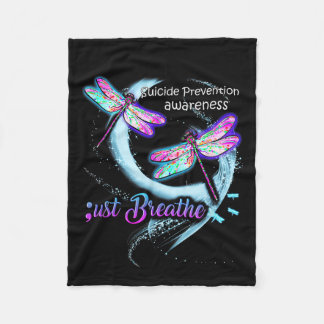 Suicide Awareness Shirt Just Breathe Suicide Preve Fleece Blanket