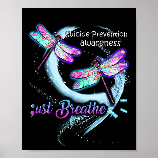Suicide Awareness Shirt Just Breathe Suicide Preve Poster (Front)