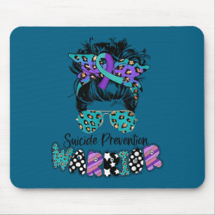 Suicide Awareness Shirt Messy Bun Hair Suicide Pre Mouse Mat