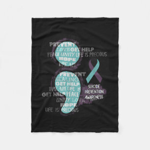 Suicide Awareness Shirt Suicide Prevention Semicol Fleece Blanket