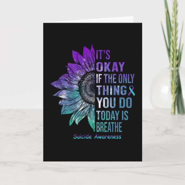 Suicide Awareness Shirt Sunflower Gift For Him her Card (Front)