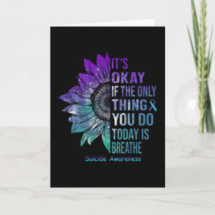 Suicide Awareness Shirt Sunflower Gift For Him her Card