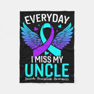 Suicide Awareness Shirt Uncle Suicide Prevention A Fleece Blanket