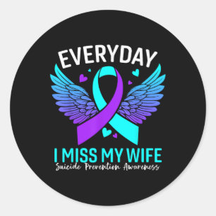 Suicide Awareness Shirt Wife Suicide Prevention Classic Round Sticker