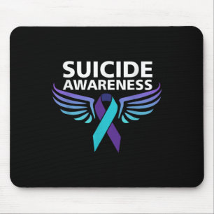 Suicide Awareness Shirt Wings And Ribbon Suicide Mouse Mat