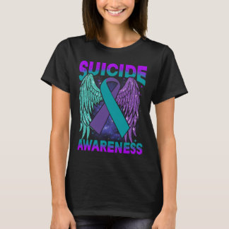Suicide Awareness Shirt Wings and Ribbon Suicide P