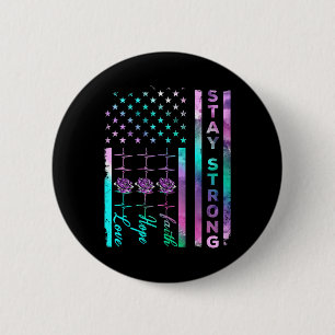 Suicide Awareness Stay Strong US American Distress 6 Cm Round Badge
