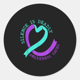 Suicide Awareness Suicide Prevention Suprt Survivo Classic Round Sticker