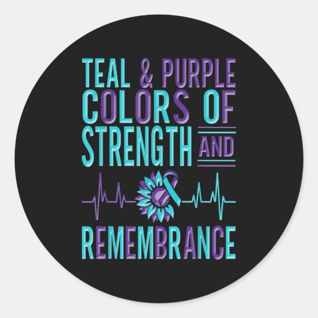 Suicide Awareness Suicide Prevention Suprt Survivo Classic Round Sticker (Front)