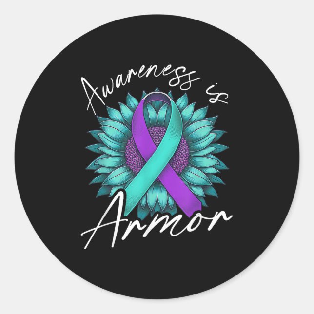 Suicide Awareness Suicide Prevention Suprt Survivo Classic Round Sticker (Front)