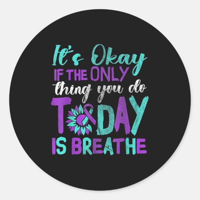 Suicide Awareness Suicide Prevention Suprt Survivo Classic Round Sticker (Front)