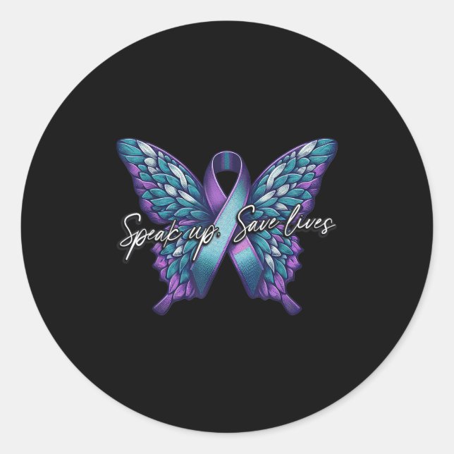 Suicide Awareness Suicide Prevention Suprt Survivo Classic Round Sticker (Front)