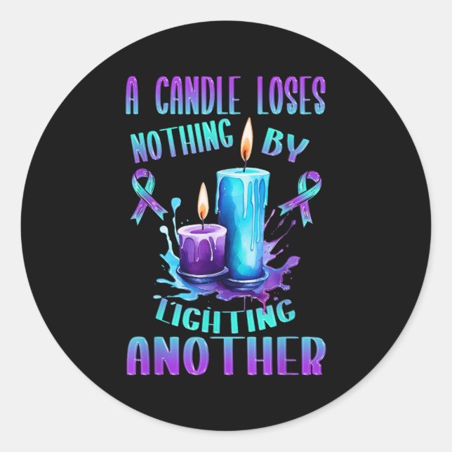 Suicide Awareness Suicide Prevention Suprt Survivo Classic Round Sticker (Front)