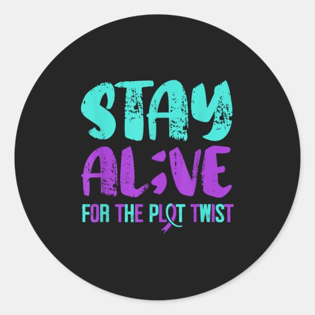 Suicide Awareness Suicide Prevention Suprt Survivo Classic Round Sticker (Front)