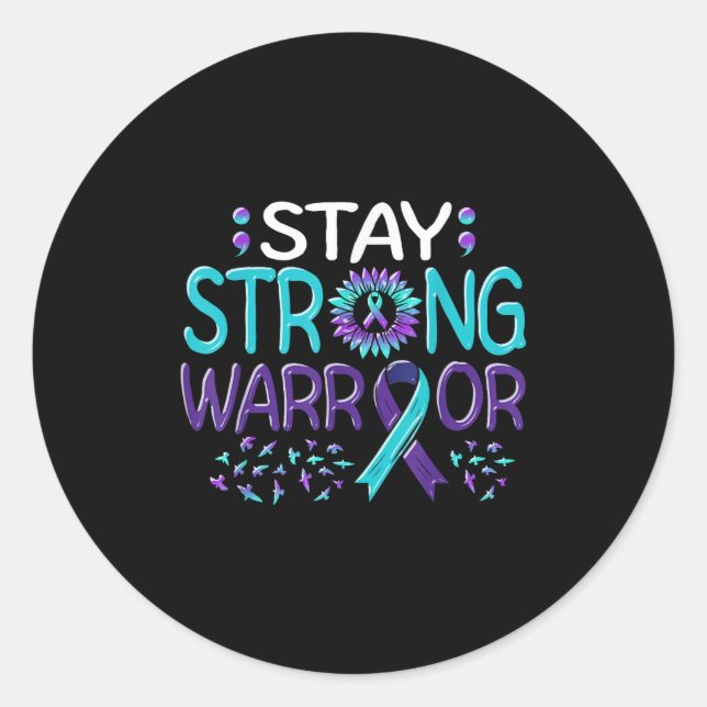 Suicide Awareness Suicide Prevention Suprt Survivo Classic Round Sticker (Front)