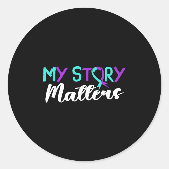 Suicide Awareness Suicide Prevention Suprt Survivo Classic Round Sticker (Front)