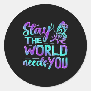 Suicide Awareness Suicide Prevention Suprt Survivo Classic Round Sticker