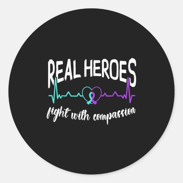 Suicide Awareness Suicide Prevention Suprt Survivo Classic Round Sticker (Front)