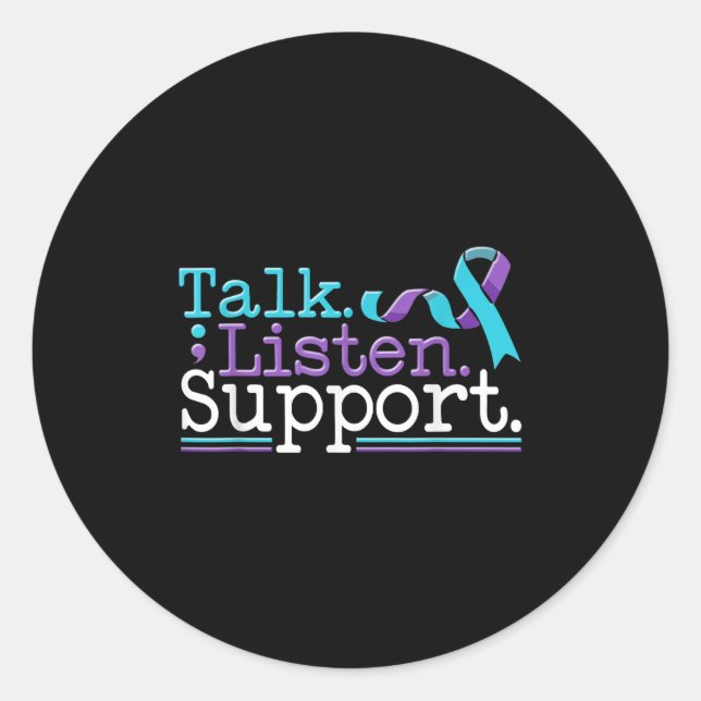 Suicide Awareness Suicide Prevention Suprt Survivo Classic Round Sticker (Front)