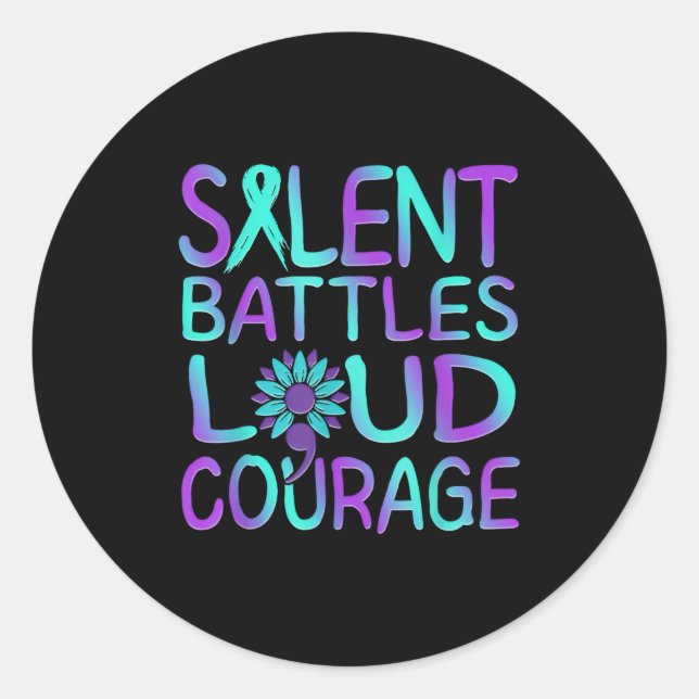 Suicide Awareness Suicide Prevention Suprt Survivo Classic Round Sticker (Front)
