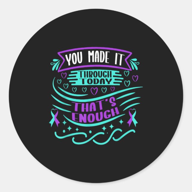 Suicide Awareness Suicide Prevention Suprt Survivo Classic Round Sticker (Front)