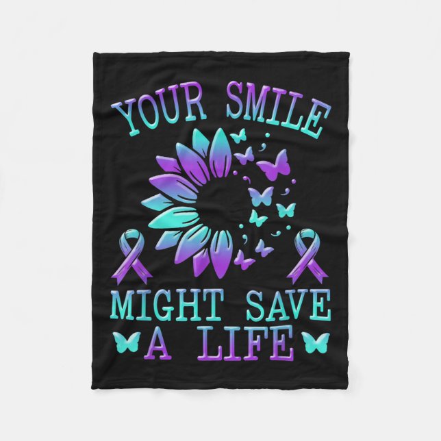 Suicide Awareness Suicide Prevention Suprt Survivo Fleece Blanket (Front)